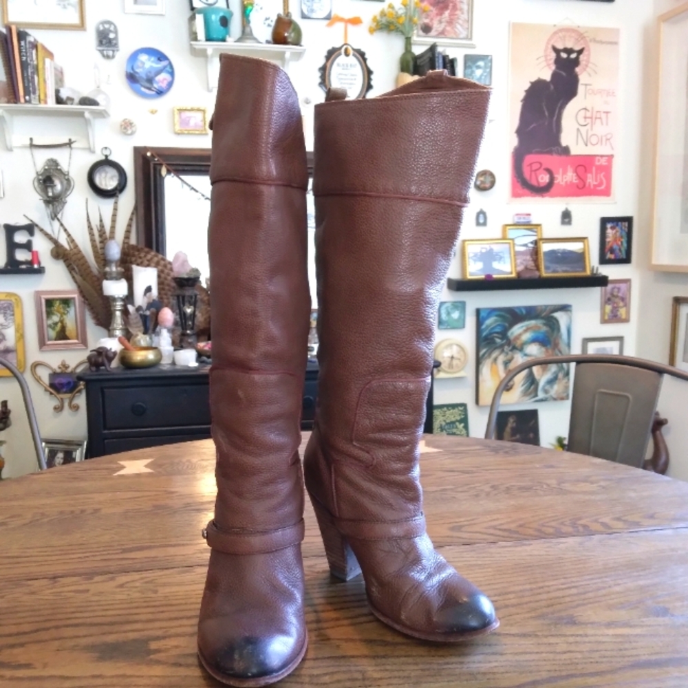 Sam Edelman tall brown leather boots